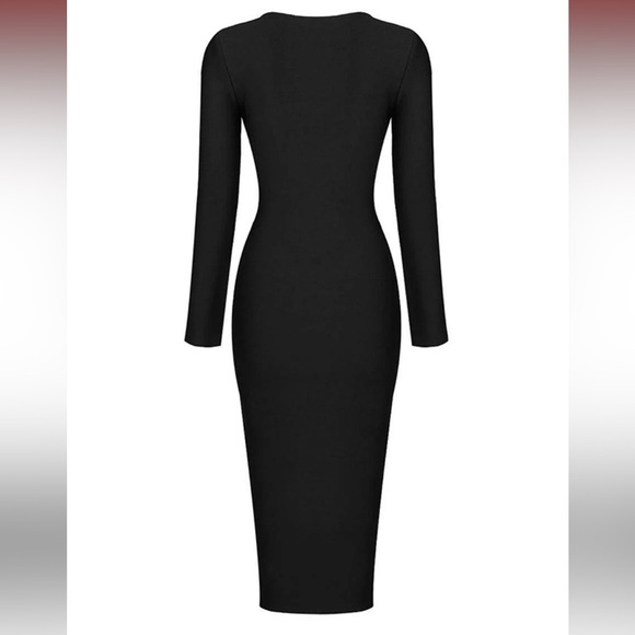 Mew Mews Nina Plunge Reversible Bandage Midi Dress In Black | Size XS NWT - Picture 8 of 15